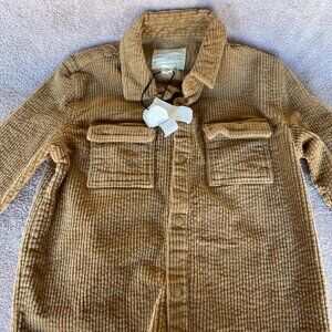 Scene & Heard Kids Corduroy Shacket Jacket Size 6/7 Khaki Tan NWT